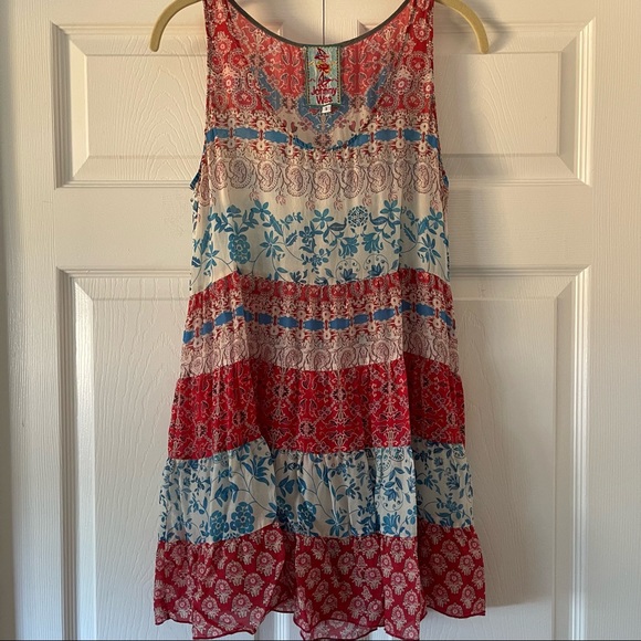 Johnny Was Archi Boho Floral Tiered Tunic Tank - Picture 3 of 6